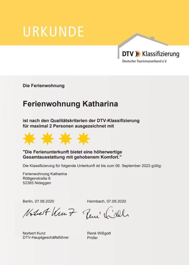 Ferienwohnung Katharina 4 Sterne Laut Dtv Wallbox 11Kw Нидегген Экстерьер фото